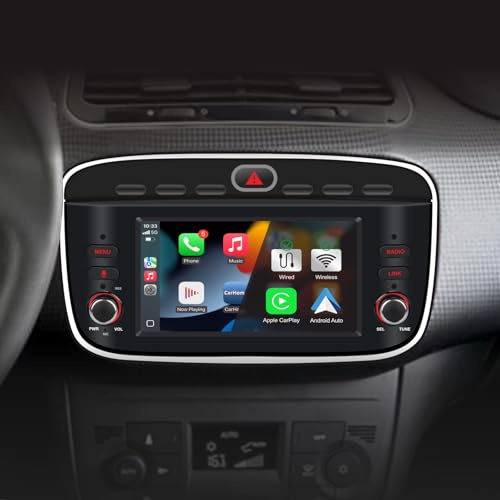 Autoradio per Fiat Punto(2010-2016) Linea(2012-2015) Stereo Wireless CarPlay/Android Auto Bluetooth RDS