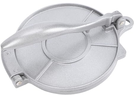 BAOFUYA Prensa Manual de Masa para Hacer Roti, Prensa de Tortilla de Harina Manual de Aleación de Aluminio Roti Maker Tortilla Pataconera para Cocina Casera (SILVER)