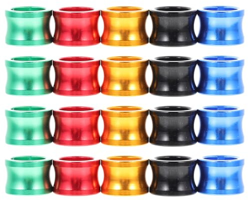 Lurrose Anneaux de Patte pour Pigeons Voyageurs Colorés en Aluminium, 20 Pièces, Identification Solide pour Volailles, Accessoires pour Soins D’Oiseaux