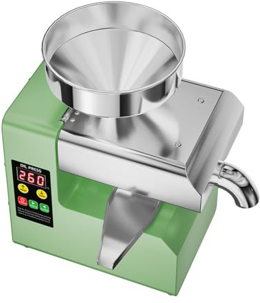 Automatisk Oljepress För Hemmabruk 220V | Förbättrat Sidoutlopp För Olja Kall Och Varm Pressning, Intelligent Temperaturkontroll 40-300°C Rostfritt Stål