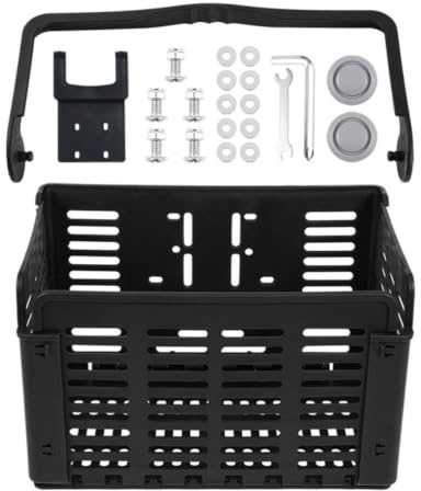FUNOMOCYA Cesta de Bicicleta Plegable, Contenedor para Bicicleta, PP Negro, Gran Capacidad, para Manillar, para Llevar Mochilas Escolares y Libros