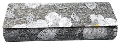förvaring av glasögon för både män och kvinnor, Broderad glasögonlåda Moderiktigt bärbart läsglasögonfodral(Grey)