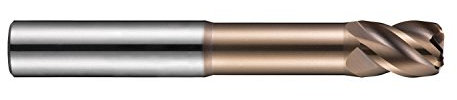Dormer S5244.0XR0.5 Schaftwinkel-Radius Schaftfräser, TiSiN beschichtet, HM, R 0.5 mm, 4 mm Kopfdurchmesser, 8 mm Nutlänge, 75 mm Gesamtlänge