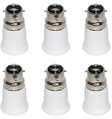 Adaptador B22 a E27, bayoneta FINELED B22 a Edison 27 soporte convertidor de lámpara base (paquete de 6)