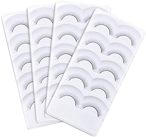 20 Pares Práctica Pestañas para Entrenamiento de Extensión de Pestañas, Autoadhesivo Pestañas Postizas Kit de Práctica de Extensión de Pestañas para Cabeza de Maniquí