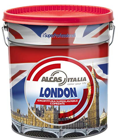 Alcas london idropittura super lavabile bianca coprente per interni 14lt