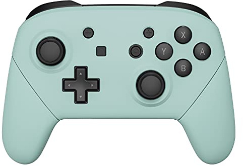 eXtremeRate Griff Hülle Set für Switch Pro Controller, Matt DIY-Ersatz Front Case/Rücken Gehäuse&Handgriff Grips Shell Zubehör für Nintendo Switch Pro Controller-Helles Cyan