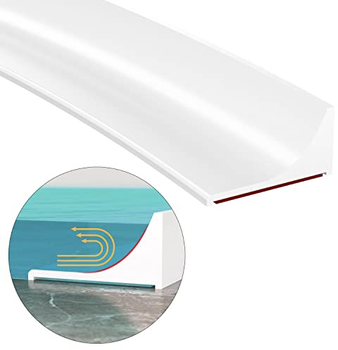 SIKAIQI Wasserdam für Waschbecken, Duschwanne, Schwelle, Wasserbarriere, zusammenklappbar, 1,2 cm hoch, Wasserstopper, Barriere, wasserblockierender Spritzschutz, geeignet für Badewanne,