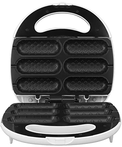 Corn Dog Maker, 750W Nonstick Corn Dog Machine Waffle Stick Maker for BBQs, Hot Dogs on a Stick, Cheese Sticks, Cake , and More, Makes 6 Mini Corn Dogs at Once (US 110V)