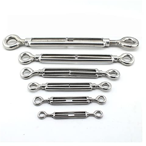 ELSAIL 1pcs M4 M5 M6 M8 M10 M12 M14 A2 304 Stainless Steel Eye & Eye Turnbuckle Wire Rope Tension Tightener Hardware Accessories (Size : M4)
