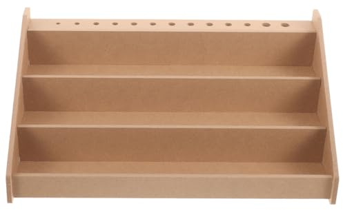 EXCEART FarbaufbewahrungsstäNder FüR Acrylfarben Mit Pinselhalter Mehrschichtiger Organizer FüR Farbflaschen Und Farbtuben Kompakter Lackhalter FüR Bastelbedarf Und Malutensilien
