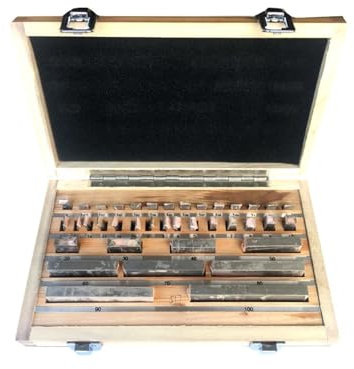FUNTLY endmaße Set 47-teiliges Set 1 Klasse 0 Klasse Inspektionsblock-Messgerät Test-Messschieberblöcke Messinstrumente (Color : 47Pcs 1.005mm-100mm, Size : Grade 1)