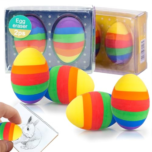 SOETDERT Radiergummi Ostern, Ostereier Radiergummis Bunt, Weicher 2B, 4pcs