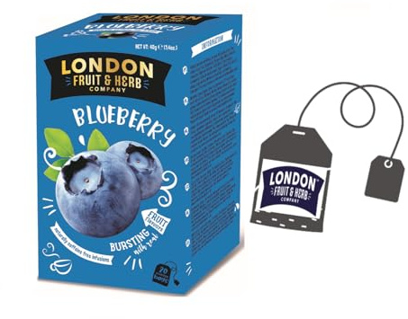 London Fruit® | Infusión de Arándanos Antioxidante Naturalmente Sin Cafeína | Té de hierbas digestivo para la noche - 20 Filtros (40 Gr)