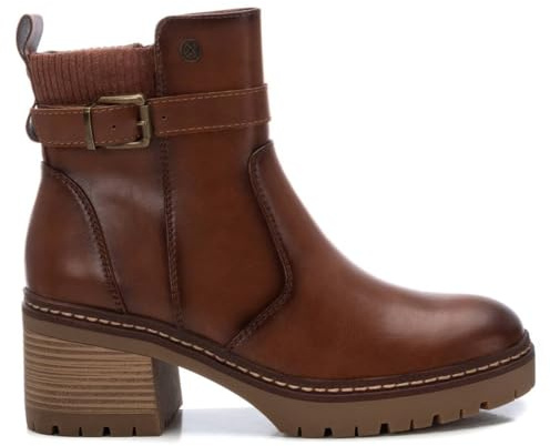 XTI - Botines casual Mujer Camel - Calzado Cómodo y Versátil - Moda casual - Modelo 14337103 (Talla 37)