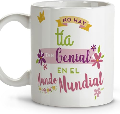 LolaPix Tazas originales. Tazas personalizadas. Tazas de cafe. Tazas de te. Regalo tía. Regalos para mi tía. Taza cerámica 330 ml.