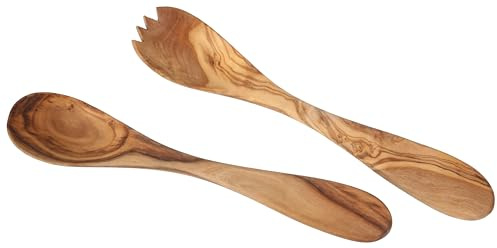 SeleXions Olivenholz Salatbesteck, 2-teilig, 20 cm