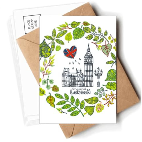 Big Ben London England Illustration Postkarten Umschläge Blanko Notizkarten Versand
