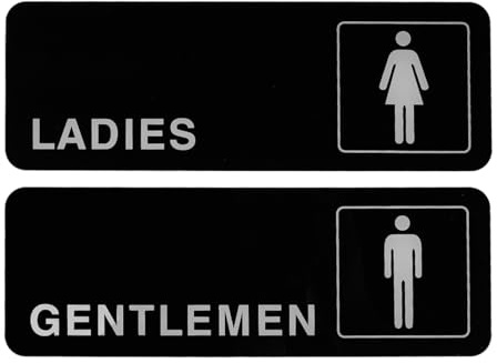 Tiardey 2 Stück Toilettenschilder für Männer und Frauen, Toilettentürschilder, Toilettenschilder für Männer und Frauen, Selbstklebende, Feste Toilettentürschilder