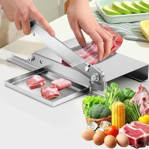 YYLHJW Máquina Manual de Sierra para Huesos y Carne, Cortadora de Carne para Huesos, Cortadora de Costillas con báscula extraíble, Guillotina para Huesos congelada