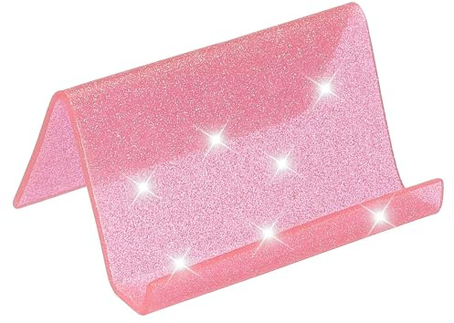 PATIKIL Porte-Cartes De Visite Pour Bureau, Porte-Cartes De Visite En Acrylique Support Brillant Organisateur Présentation De Cartes Pour Bureau Exposition, Rose