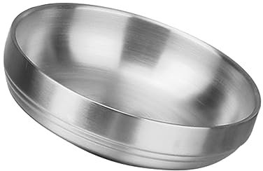 HOMOBABE Piatto Da Condimento in Acciaio Inossidabile Piattino Appetizer Doppio Per Uso Quotidiano in Casa e Ristoranti
