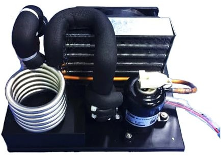 Acondicionador de aire Enfriador de serpentín de acero inoxidable DV1920E-S, 24 V CC, 130 W de capacidad, refrigerante R134A, unidad de enfriamiento portátil compacta