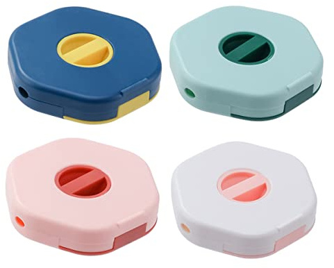 SHINEOFI Boîte de Rangement pour Câbles Portable en Abs Support Téléphone, Enrouleur de Câble Compact et Pratique, Lot de 4 Pièces pour Bureau et Voyage