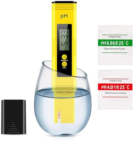 KEWAYO PH Messgerät, PH-Genauigkeit Wasserqualität Tester mit,Wasserqualitätsmessgerät, LCD-Display mit Hintergrundbeleuchtung,geeignet für Trinkwasser Schwimmbäder Aquarien Laboratorien