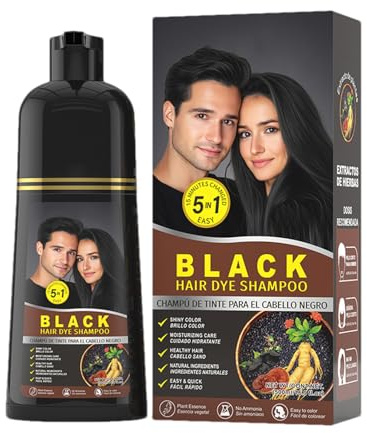 Shampooing Colorant Capillaire, Couverture Instantanée des Cheveux Blancs, Shampooing Anti-Chevaux Blancs Parfumé 500ml pour Hommes et Femmes Cheveux Bouclés Fins Épais Masque les Cheveux