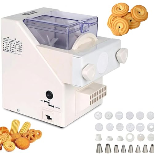 Presse à biscuits électrique avec 8 buses et 6 moules pour faciliter la cuisson maison et les cadeaux