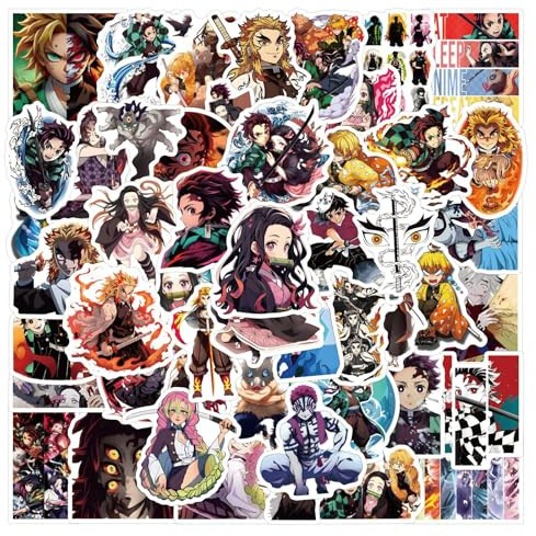 Classic Anime Demon Stickers, 100pcs Cute Cartoon Vinyl Waterproof Decals for Water Bottle, Skateboard, Laptop, Phone, Journaling, Scrapbooking, Party Supply for Teens Adults