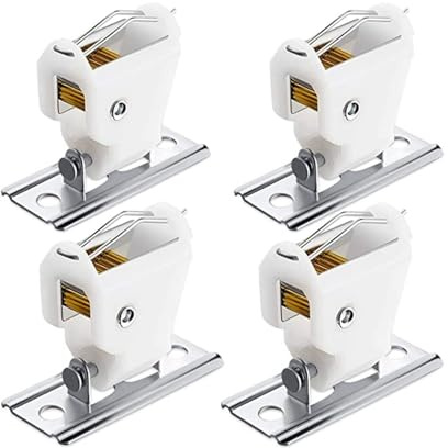 KHBUAB Set 4pezzi Cordino per Tende Blocco Cavo Resistente in Poliestere e Metallo, Accessori per Tende Romane e Bastone Tenda di Colore Argento, Design Semplice e Robusto