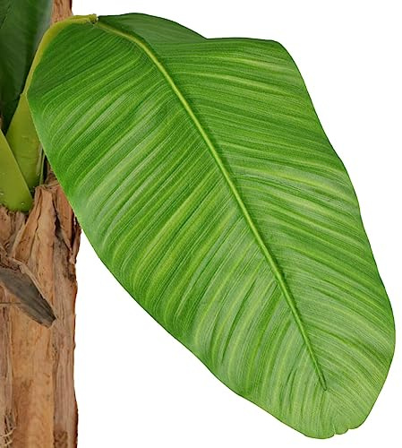Konstgjord bananträd med kruka 250 cm, äkta trästjälkar, 21 blad, lättskött konstgjord växt för kontor, vardagsrum, balkong och trädgård, väderbeständig och dekorativ