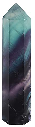 Naturlig fluorit Kvartskristall Hexagonal Wand Eliminera negativ energi för heminredning (60 mm-65 mm)