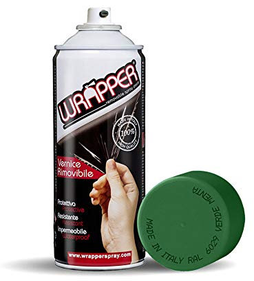 4R Quattroerre.it 16411 Wrapper Spray Verde Menta Opaco | Vernice Removibile per Carrozzeria | Pellicola Spray Protettiva UV e Anti-Graffio | Wrapping Liquido Made in Italy