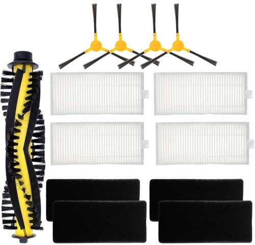 Ersatzteile-Set für Tesvor X500/X500 Pro/M1, für Neatsvor X500 Roboter-Staubsauger, 1 Rollenbürste, 4 Filter, 4 Seitenbürsten