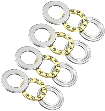 QUARKZMAN 4 Stück Miniatur Axial Kugellager 12mm x 21mm x 5mm Chromstahl | Ersatz für Aufzüge und Formenbau