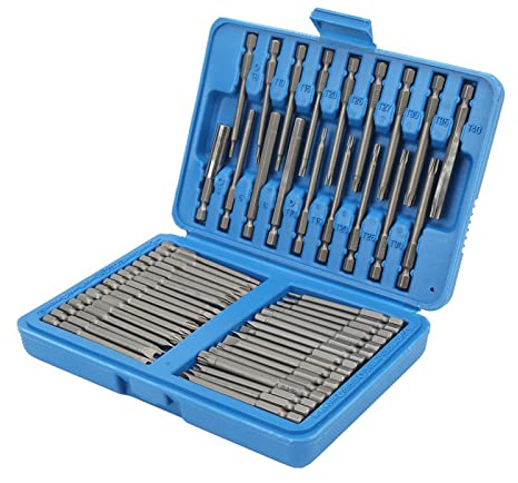 Jeu D'embouts De Sécurité Extra Longs 50pcs, Embout De Tournevis ABS CR-V, Embouts De Tournevis à Cannelures Hexagonales Plates Carrées Torq Multi-tailles