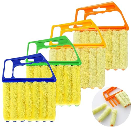 4pcs Blind Cleaner, Venetian Blind Cleaner Tool, Damp Duster, Venetian Blinds for Windows, Venetian Blind Cleaner, for Venetian Blinds Air Conditioner, Car Vent, Home Care Cleaning Tool, Clean Blinds