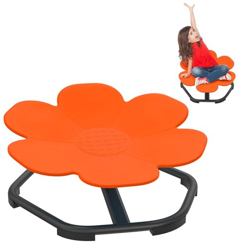 Froadp Chaise carrousel sensorielle autisme pour enfant - Chaise pivotante pour enfants - Entraînement physique et équilibre - Sensoriels - Autisme - Jouet d'équilibre - Orange