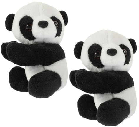 Hemobllo Clip de Nota de Panda de Peluche Negro 2piezas Algodón PP y Felpa Corta, Soporte para Fotos y Notas, Adecuado para Uso Diario y Cumpleaños