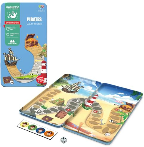 Magnetiska Resespel, Mini Brädspel, Spelstorleksspel, Magnetiska Rese Vikbara Schackbräde, Tärningsspel med Siffror och Bärbart Bräde, Gåva för Familjefestresa