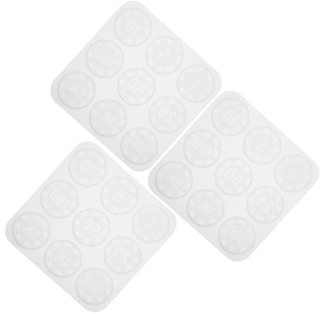 SHINEOFI 3PCS Silicone Coin Mold High Temperature Resistant Reusable Poker Chip Resin Casting Molds DIY Game Token Maker for Crafts and Parties