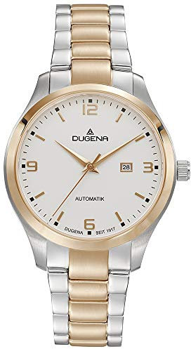 Dugena Damen Automatik Armbanduhr, Saphirglas, Edelstahlarmband, Tresor Woman Automatik, Silber/Gold, 4460914