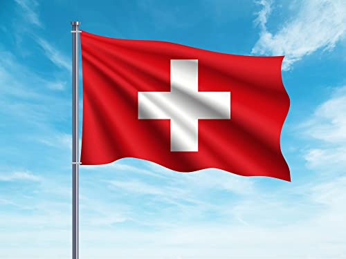 Oedim Bandera de Suiza 85x1,50cm | Reforzada y con Pespuntes | Bandera con 2 Ojales Metálicos y Resistente al Agua