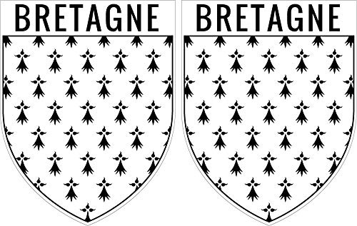 SAFIRMES 2 X ECUSSON Autocollant Vinyle Bretagne 4x5 cm Sticker Voiture Moto Valise PC