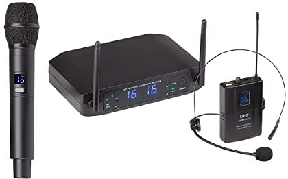 RADIOMICROFONO UHF SOUNDSATION WF-U216HP 16+16 CH 1 TX MANO 1 BODYPACK & ARCHETTO 521-549MHz