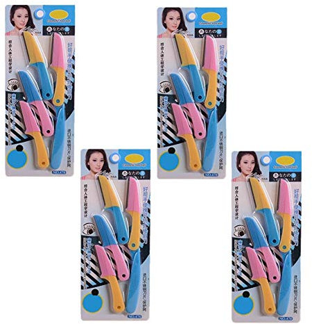 LYsng Mädchen Trimmer Augenbrauen Multifunktional Augenbrauentrimmer Tragbar Augenbrauen Für Mehrzweck Peeling Trimmer Rasieren Grooming Gesicht Reise Geschenk 4 Sets