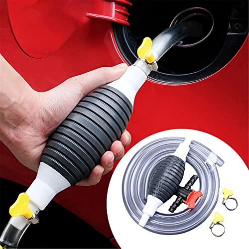 Pompa Manuale a Sifone, Pompa di Trasferimento Manuale con Tubo Flessibile Carburante da 2 M, Pompa Aspirazione a Diesel/Benzina/Acqua/Olio/Liquido/Gas Pompa